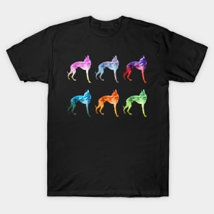 Multicoloured Whippet Waves Sticker Pack T-Shirt